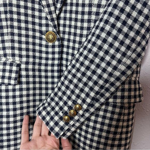 Smythe Tailored Blazer in Navy Check Size 2 NWT - Picture 7 of 8